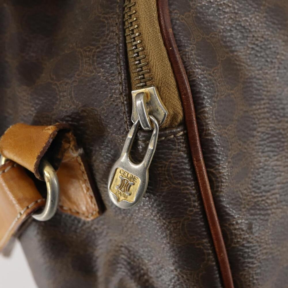 CELINE Macadam Canvas Hand Bag PVC Leather 2way Brown Gold Auth 154376 - Picture 10 of 16
